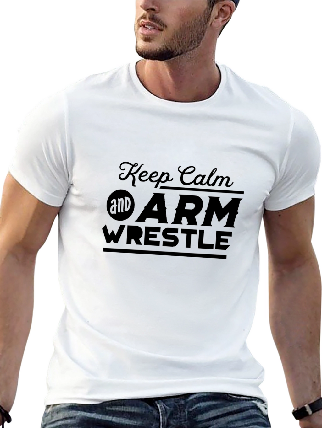 Keep Calm and Arm Wrestle Black T-Shirt