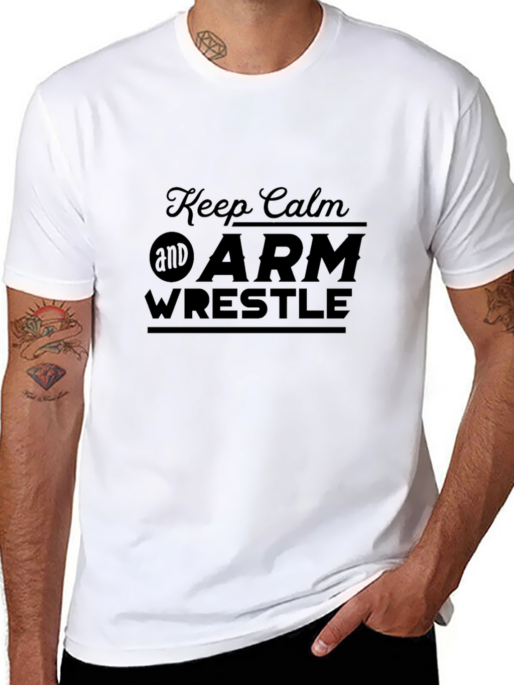 Keep Calm and Arm Wrestle Black T-Shirt