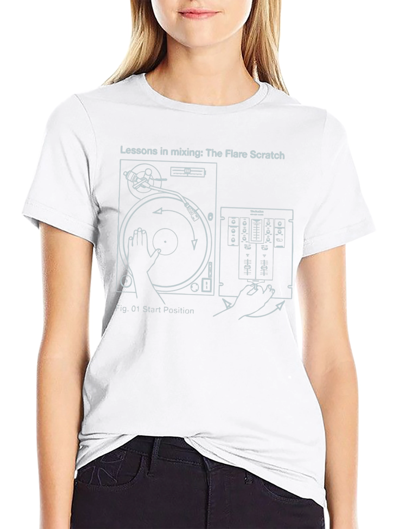 DJ Turntable Mixer T-Shirt: Flare Scratch Lessons