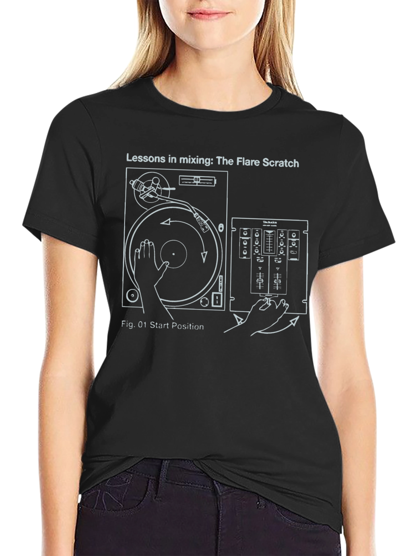 DJ Turntable Mixer T-Shirt: Flare Scratch Lessons