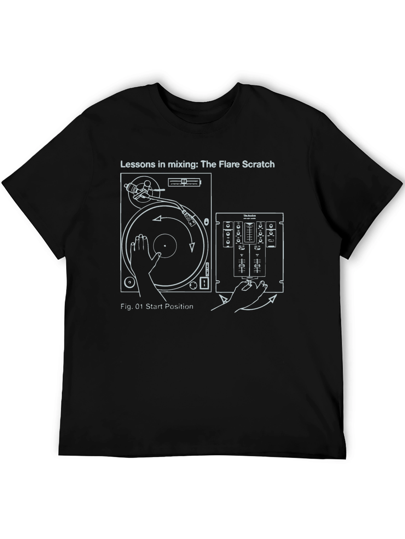 DJ Turntable Mixer T-Shirt: Flare Scratch Lessons