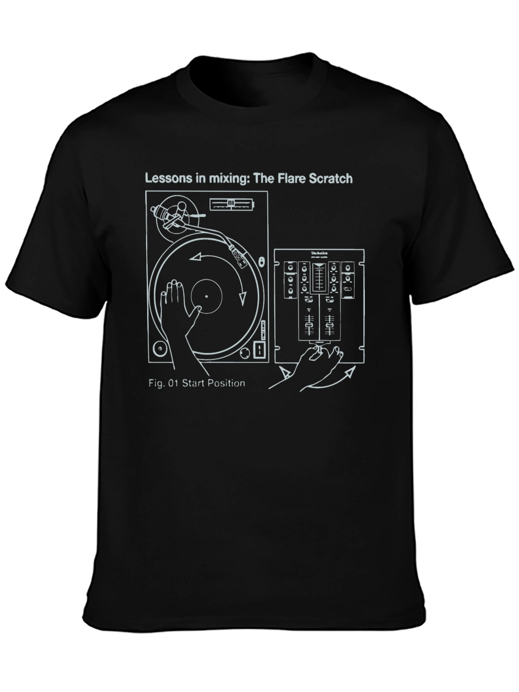 DJ Turntable Mixer T-Shirt: Flare Scratch Lessons