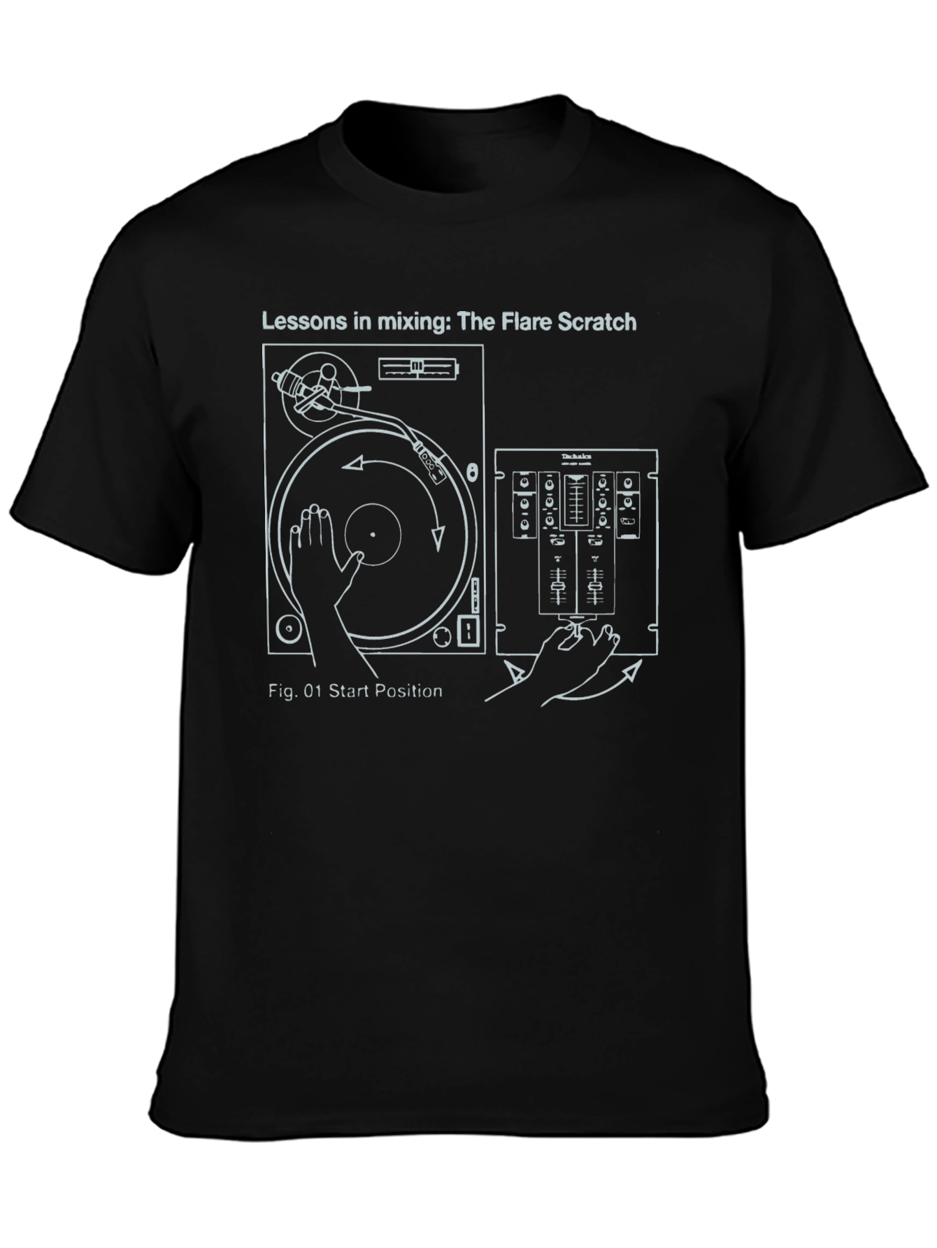 DJ Turntable Mixer T-Shirt: Flare Scratch Lessons