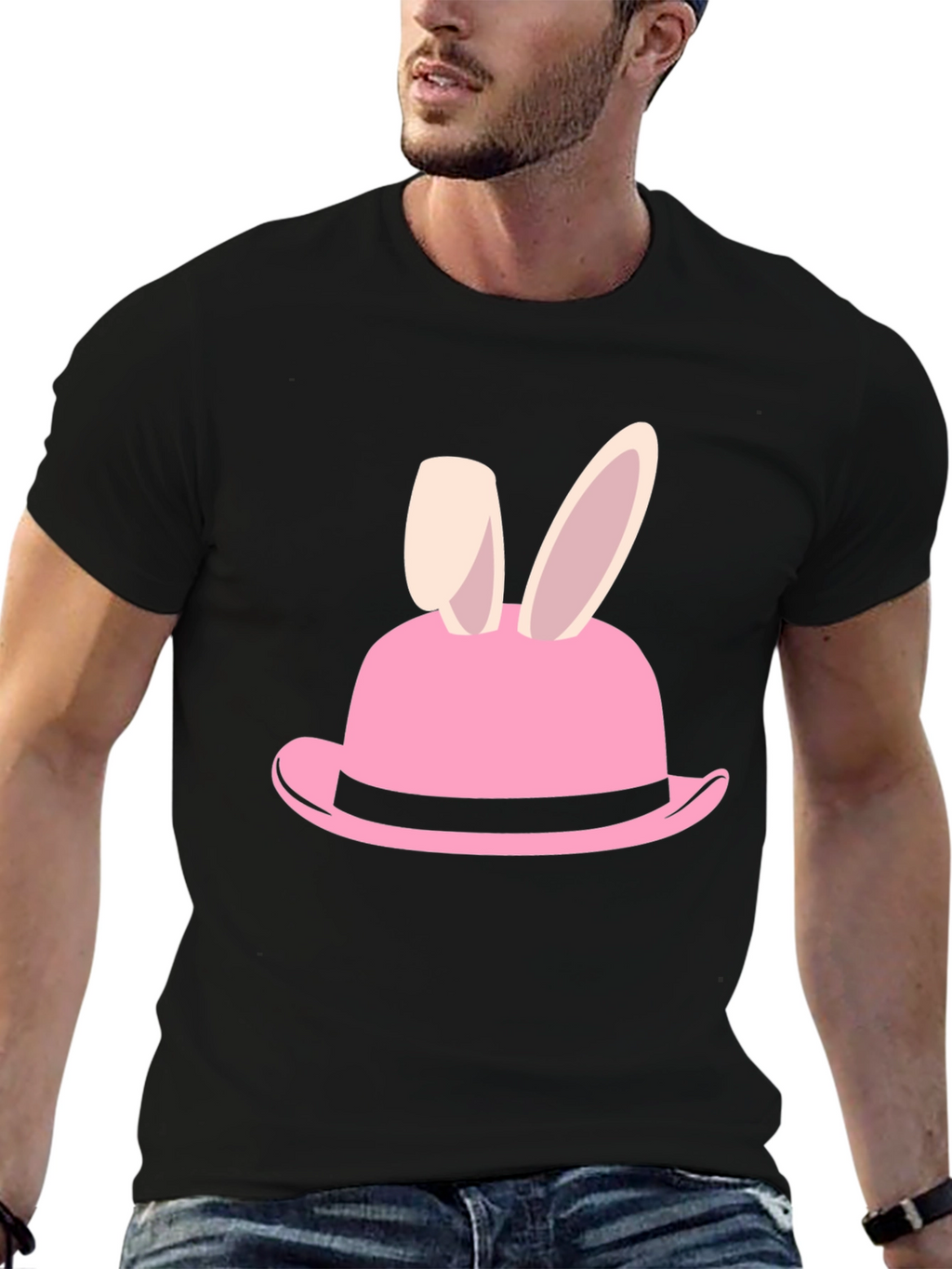 Easter Bunny Hat Graphic T-Shirt