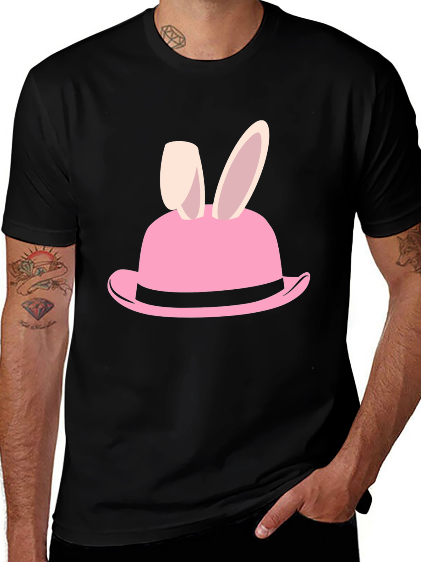 Easter Bunny Hat Graphic T-Shirt