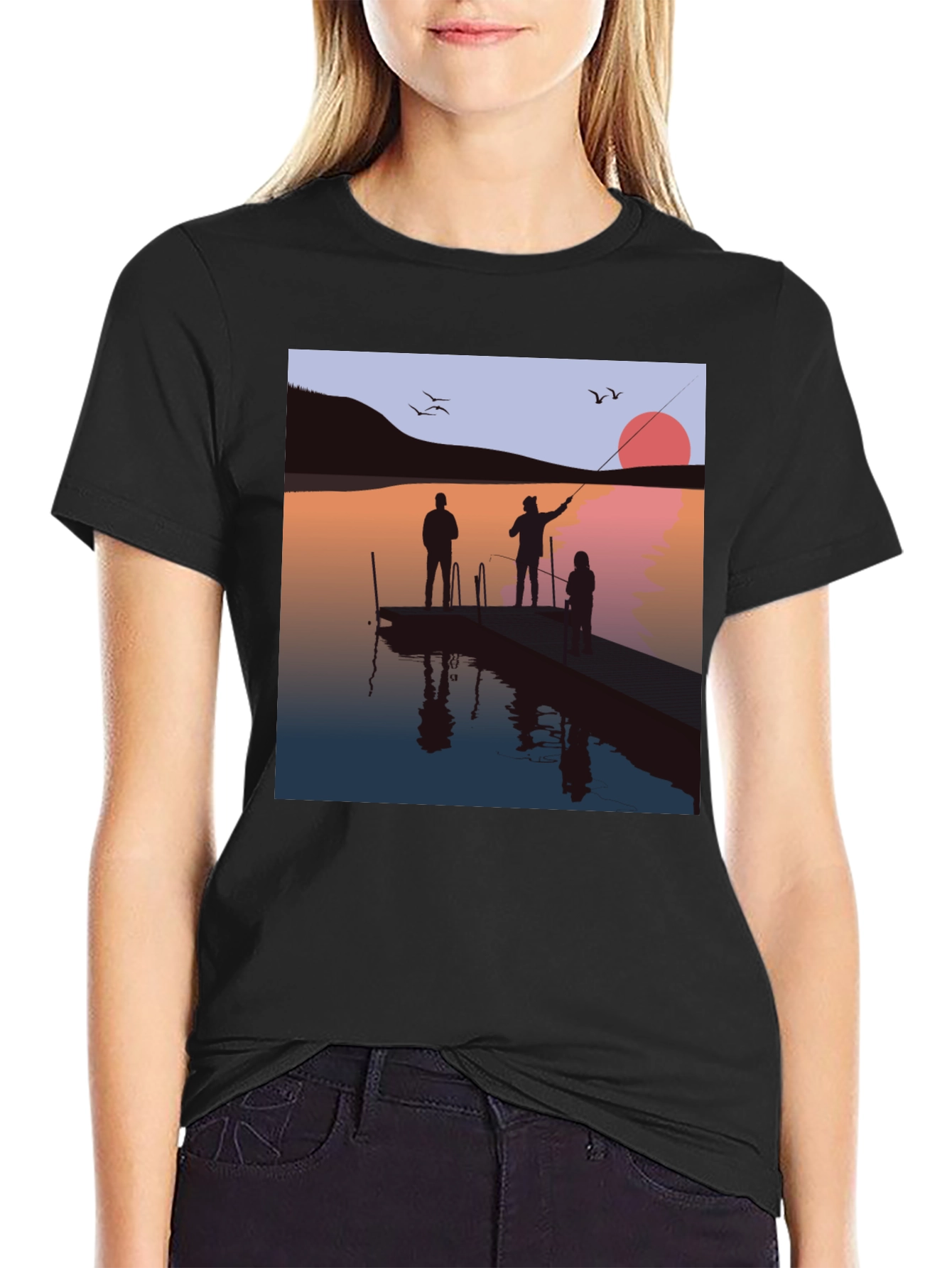 Sunset Fishing Trip Graphic Tee