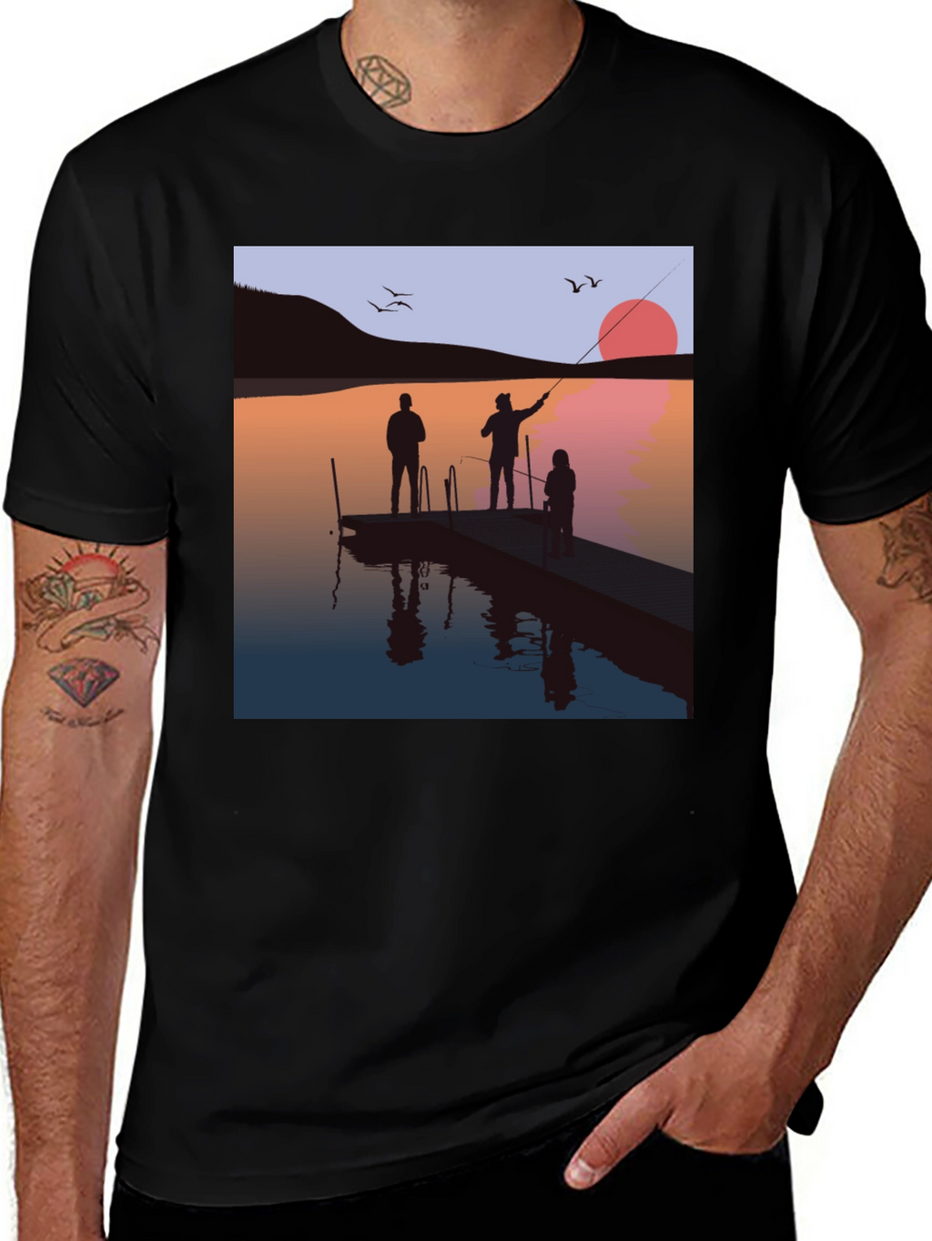 Sunset Fishing Trip Graphic Tee