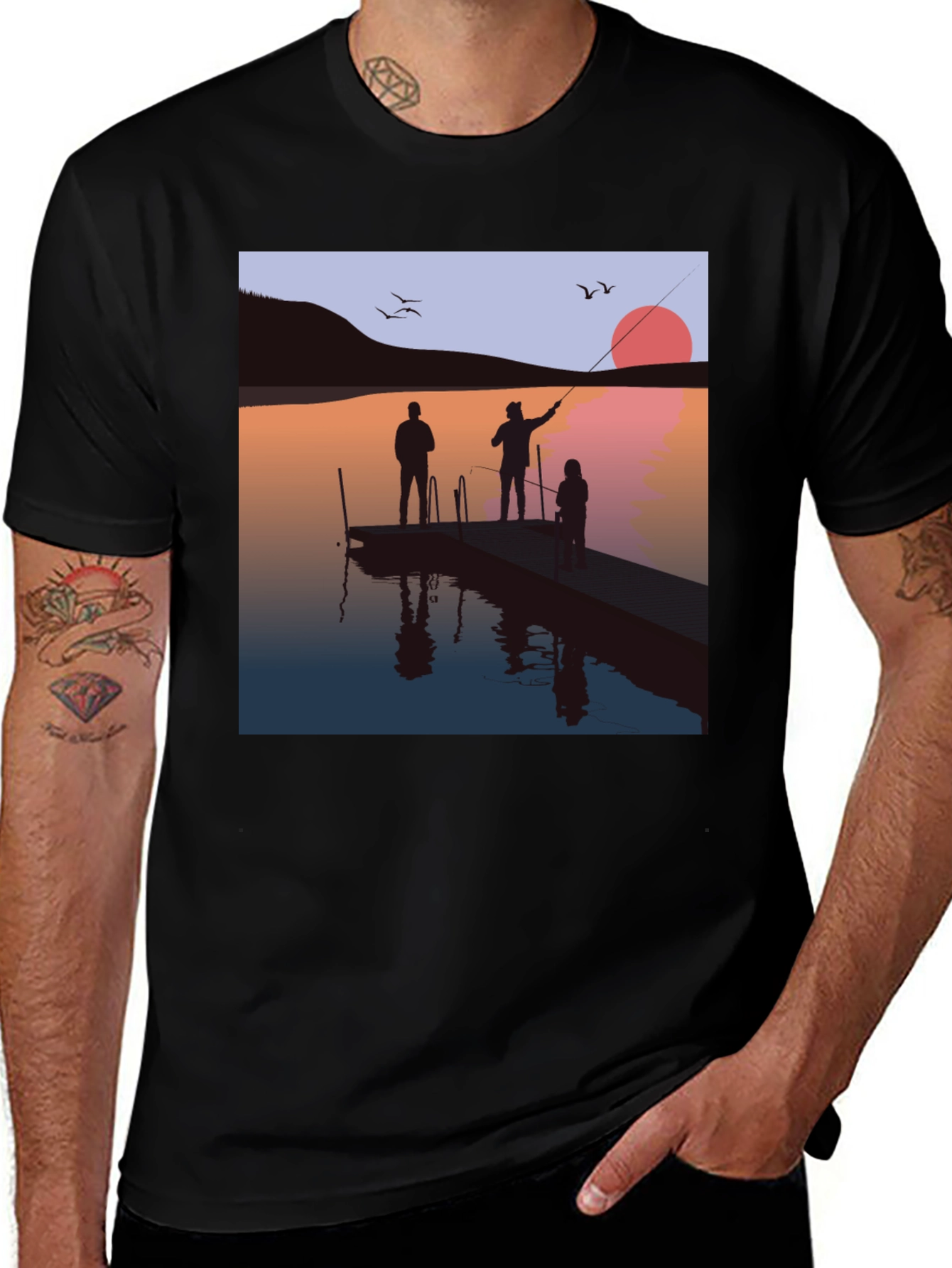Sunset Fishing Trip Graphic Tee
