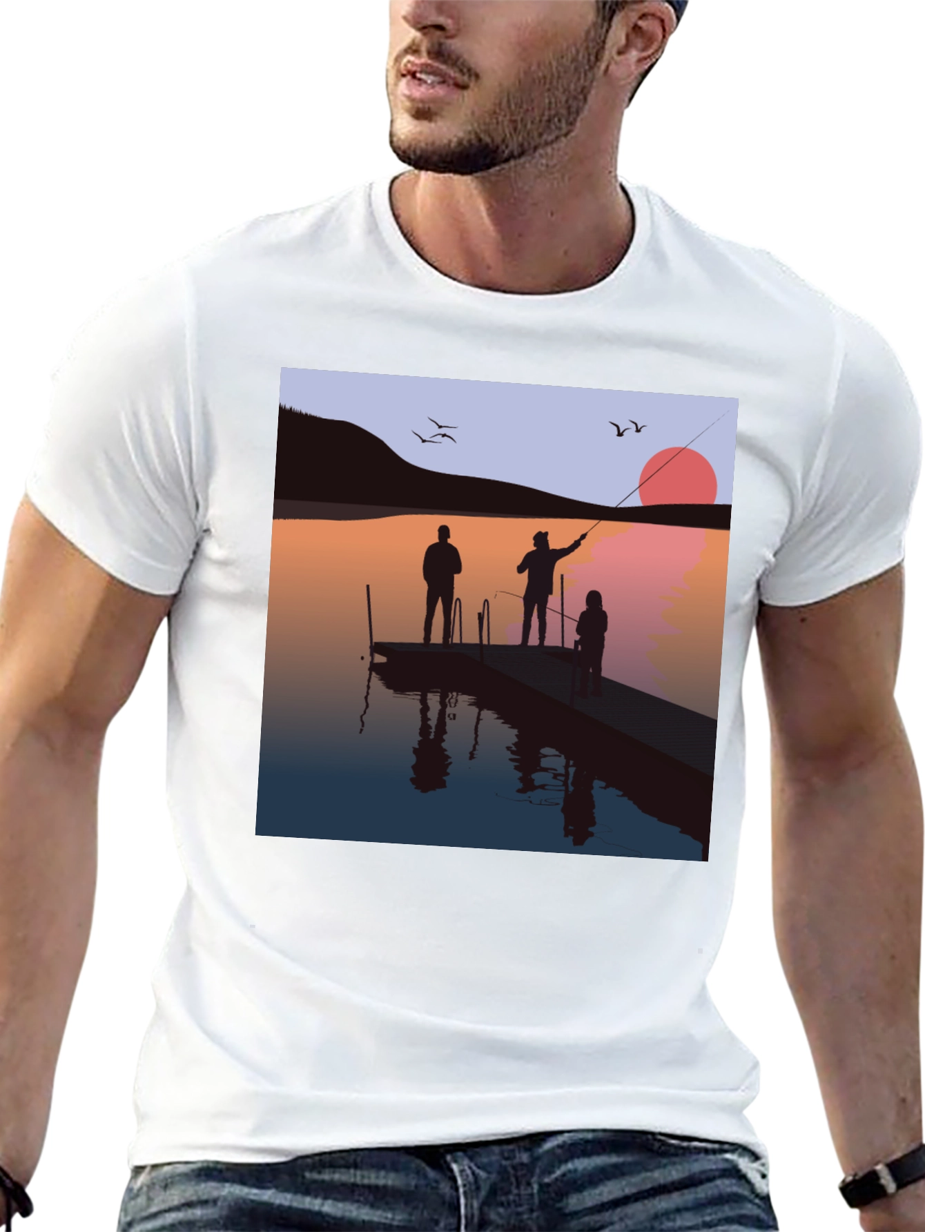 Sunset Fishing Trip Graphic Tee