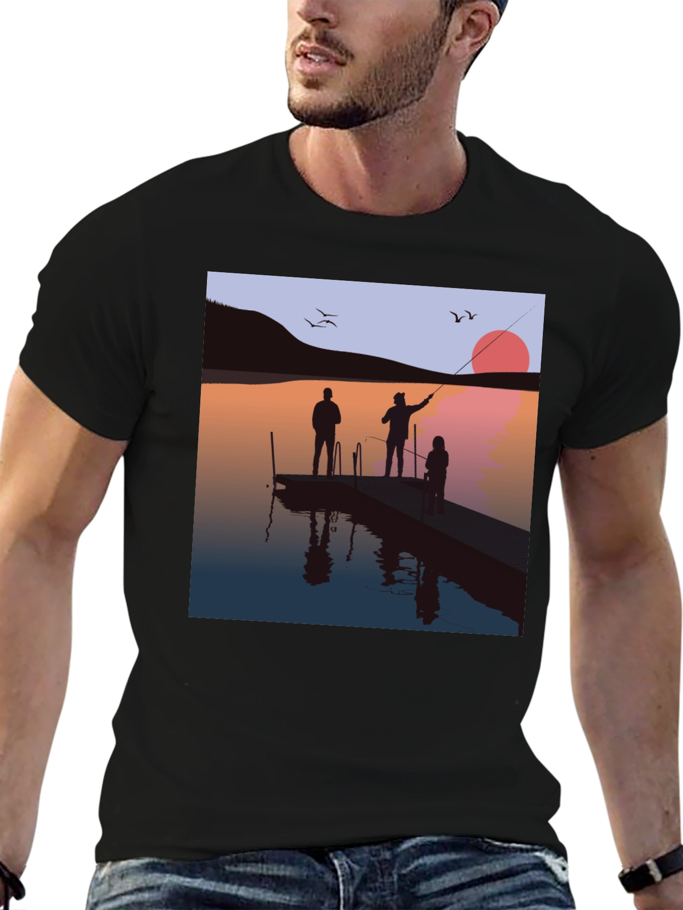 Sunset Fishing Trip Graphic Tee