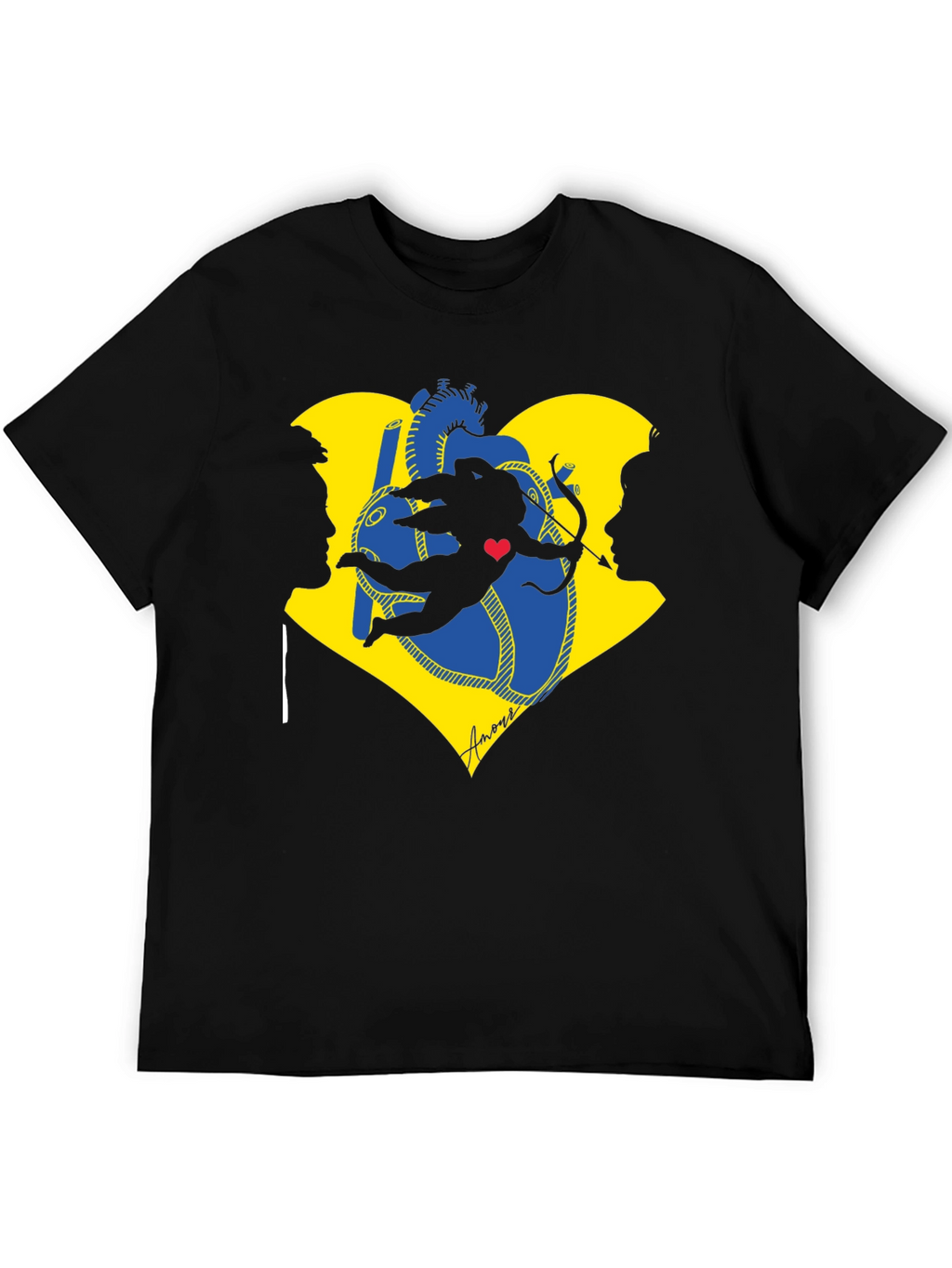 Cupid Heart Black T-Shirt