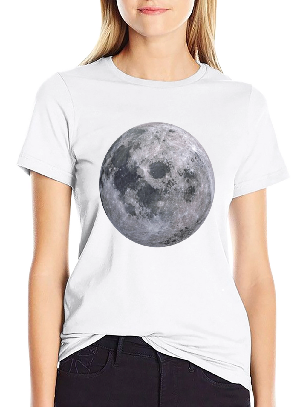 Moon Graphic T-Shirt - Black Cotton Tee