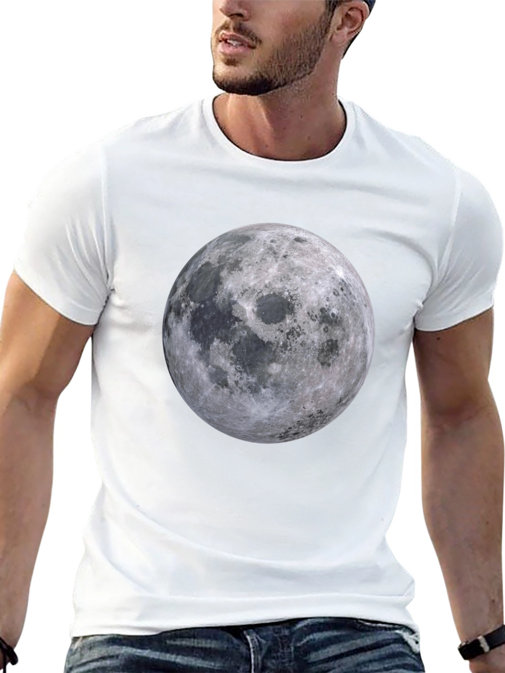 Moon Graphic T-Shirt - Black Cotton Tee