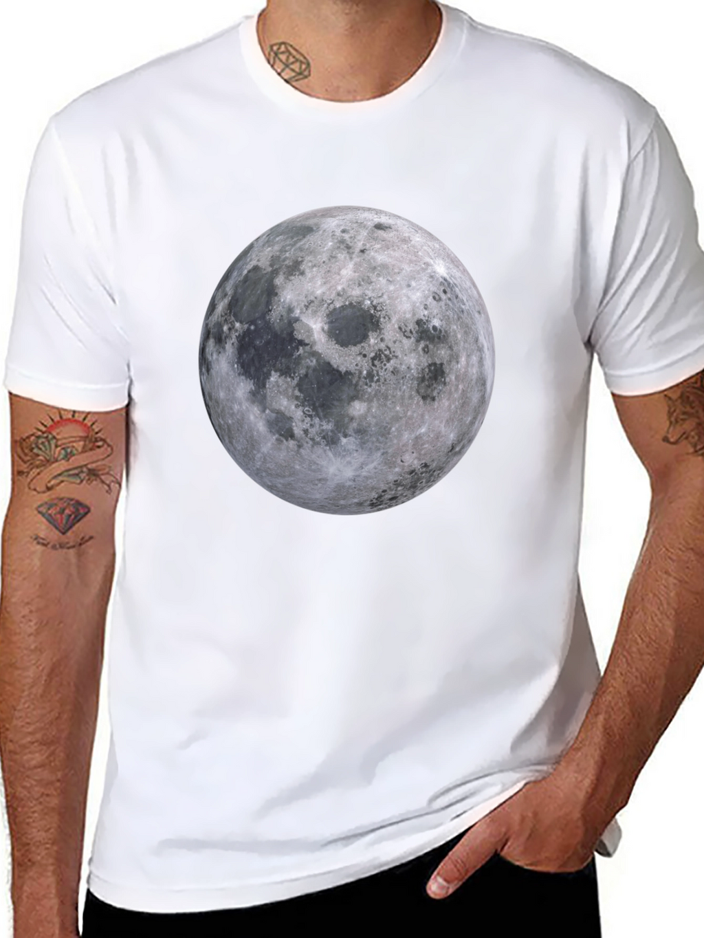 Moon Graphic T-Shirt - Black Cotton Tee