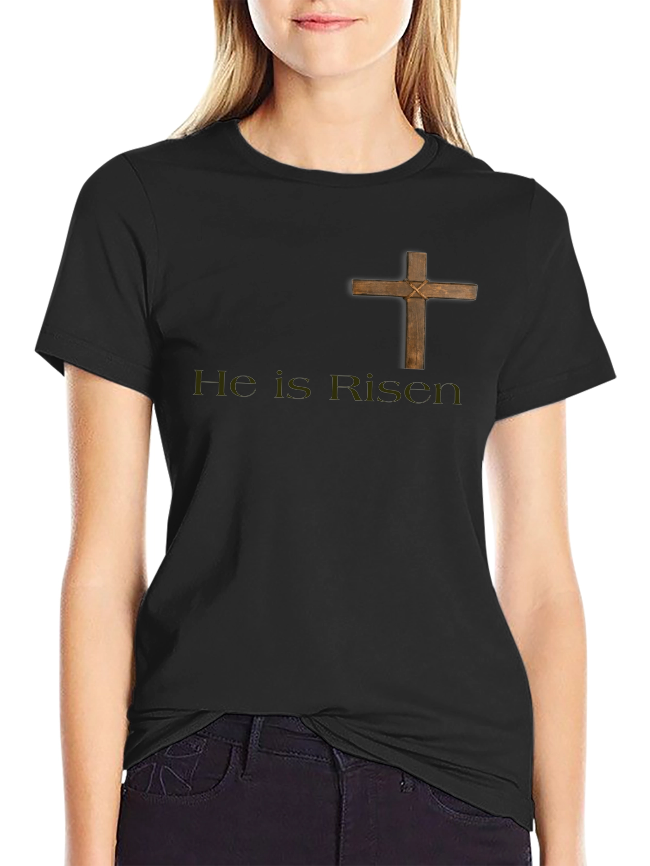 He Is Risen Black Graphic Tee