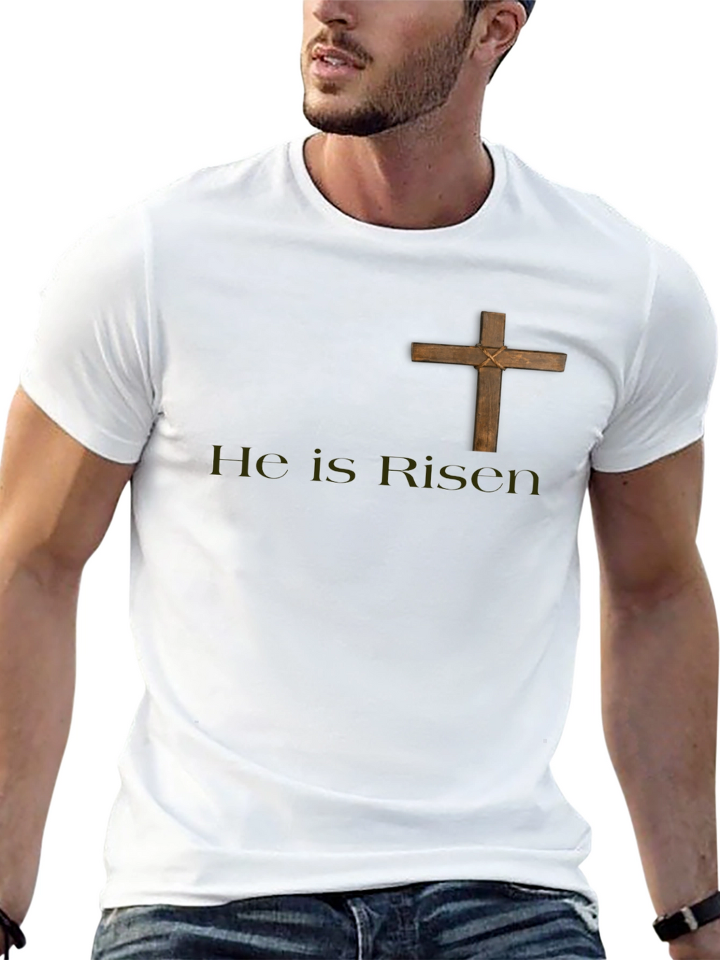 He Is Risen Black Graphic Tee