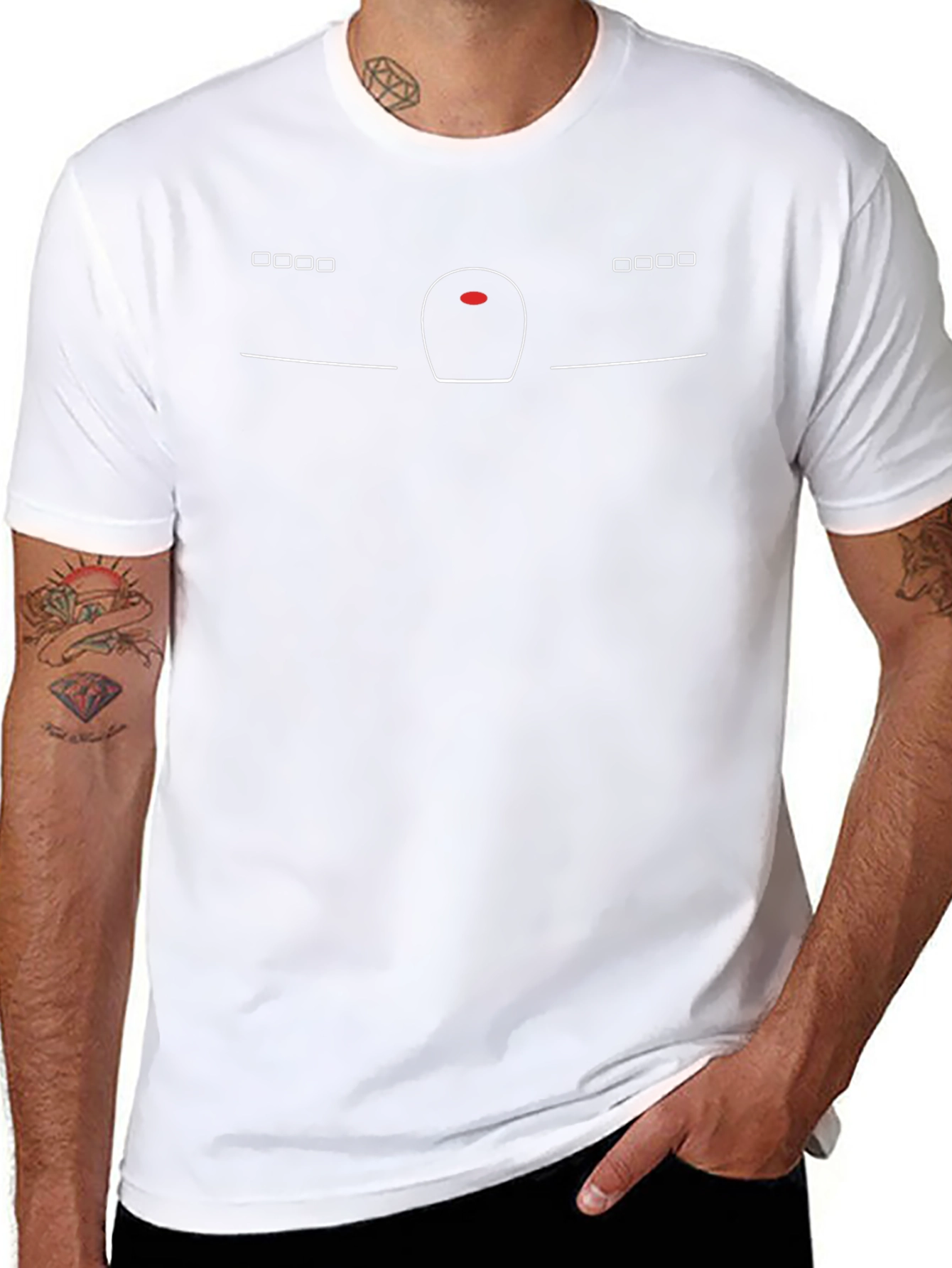 Minimalist Car Outline Graphic Tee - Black