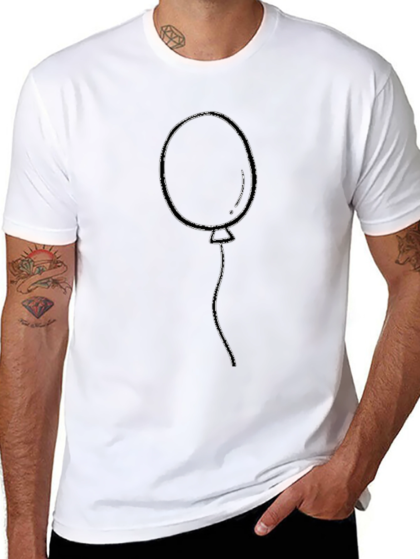 Balloon Graphic Tee - Casual Black T-Shirt
