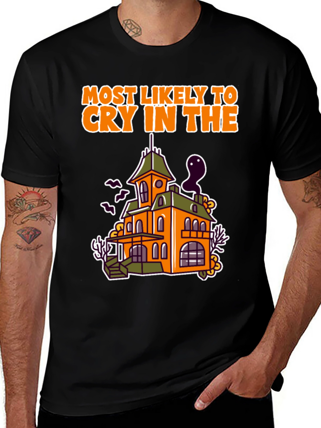 Cry in Haunted House T-Shirt - Halloween