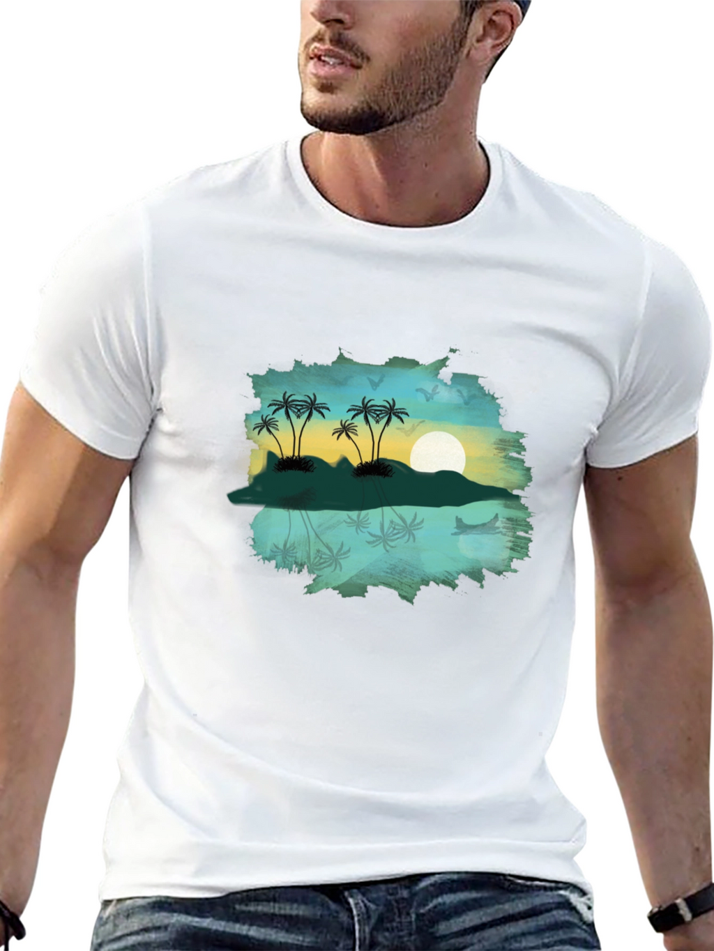 Island Sunset Graphic Tee - Relaxed Fit