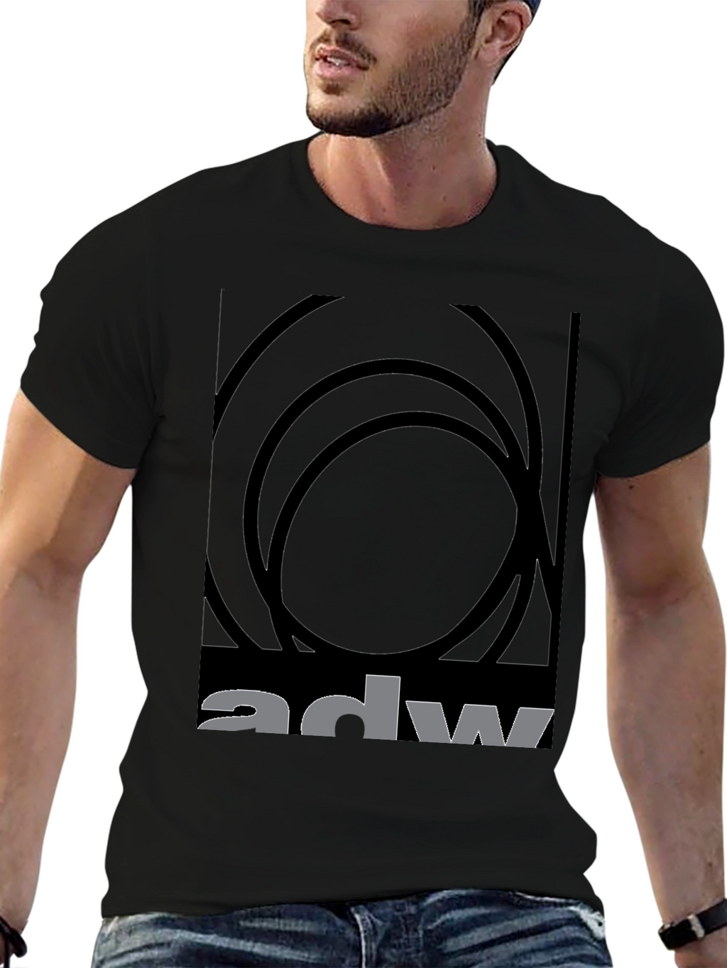 ADW Graphic Black T-Shirt - Modern Design