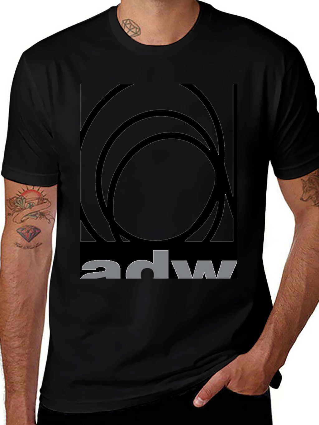 ADW Graphic Black T-Shirt - Modern Design