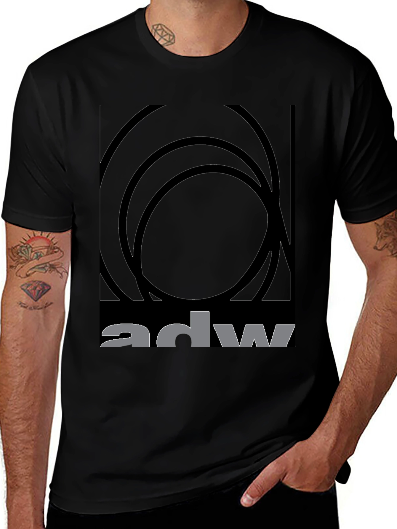 ADW Graphic Black T-Shirt - Modern Design