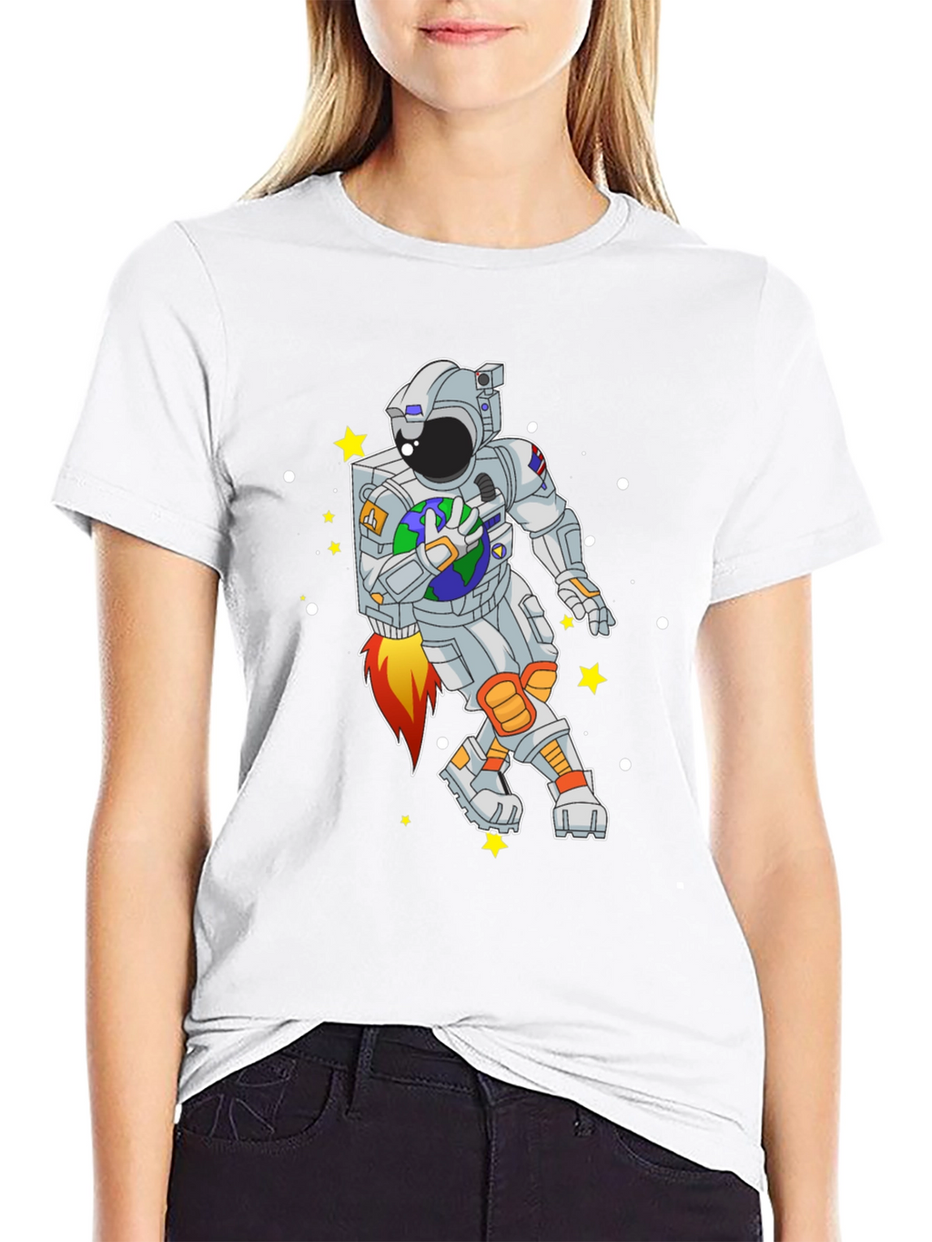 Astronaut Holding Earth Graphic T-Shirt