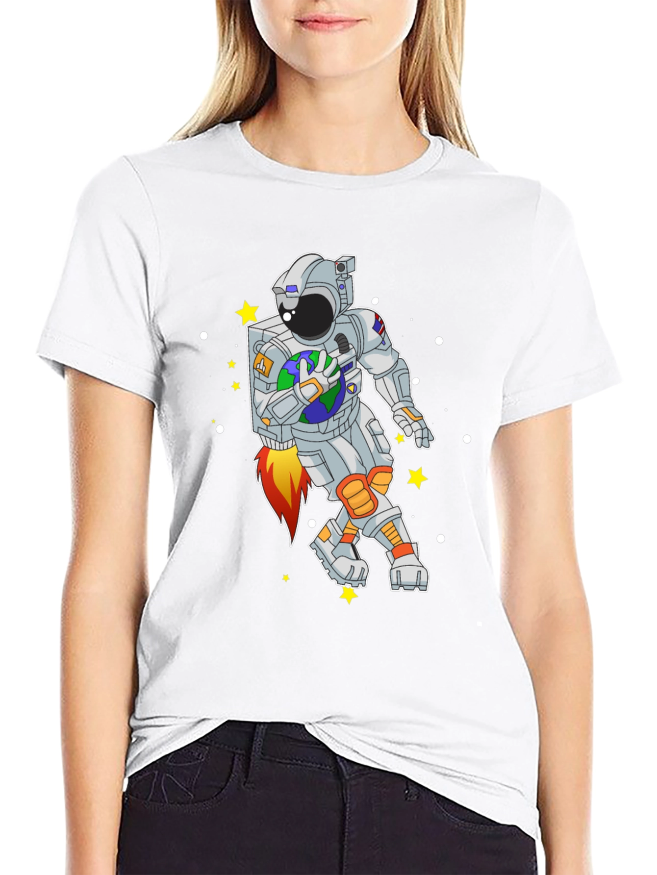 Astronaut Holding Earth Graphic T-Shirt
