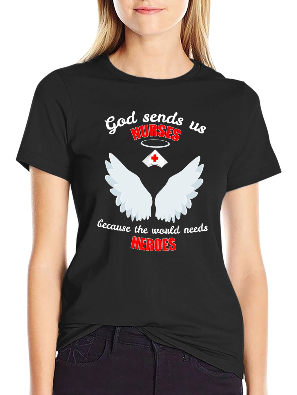 God Sends Nurses Graphic T-Shirt