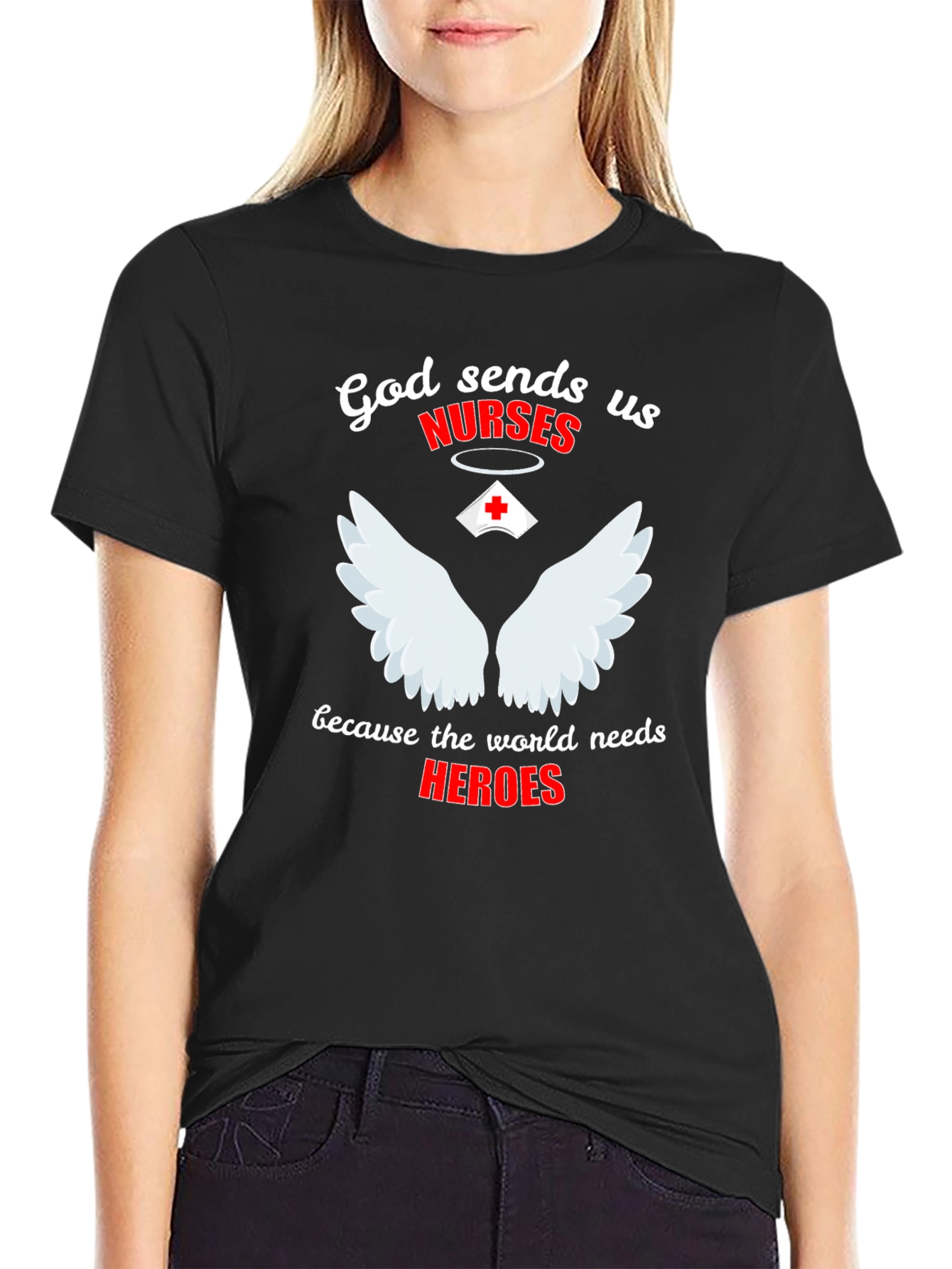 God Sends Nurses Graphic T-Shirt