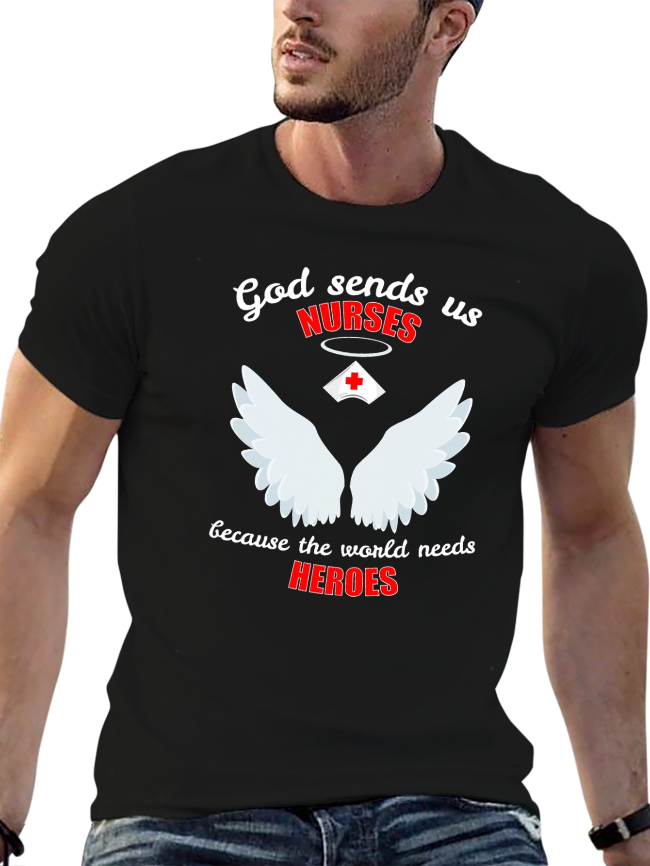 God Sends Nurses Graphic T-Shirt