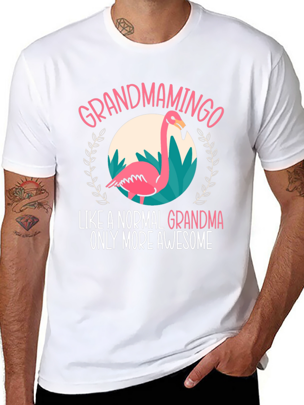 Grandmamingo T-Shirt - Awesome Grandma Flamingo Tee