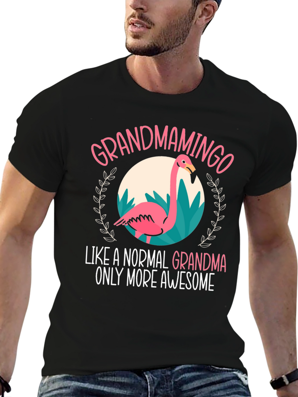 Grandmamingo T-Shirt - Awesome Grandma Flamingo Tee