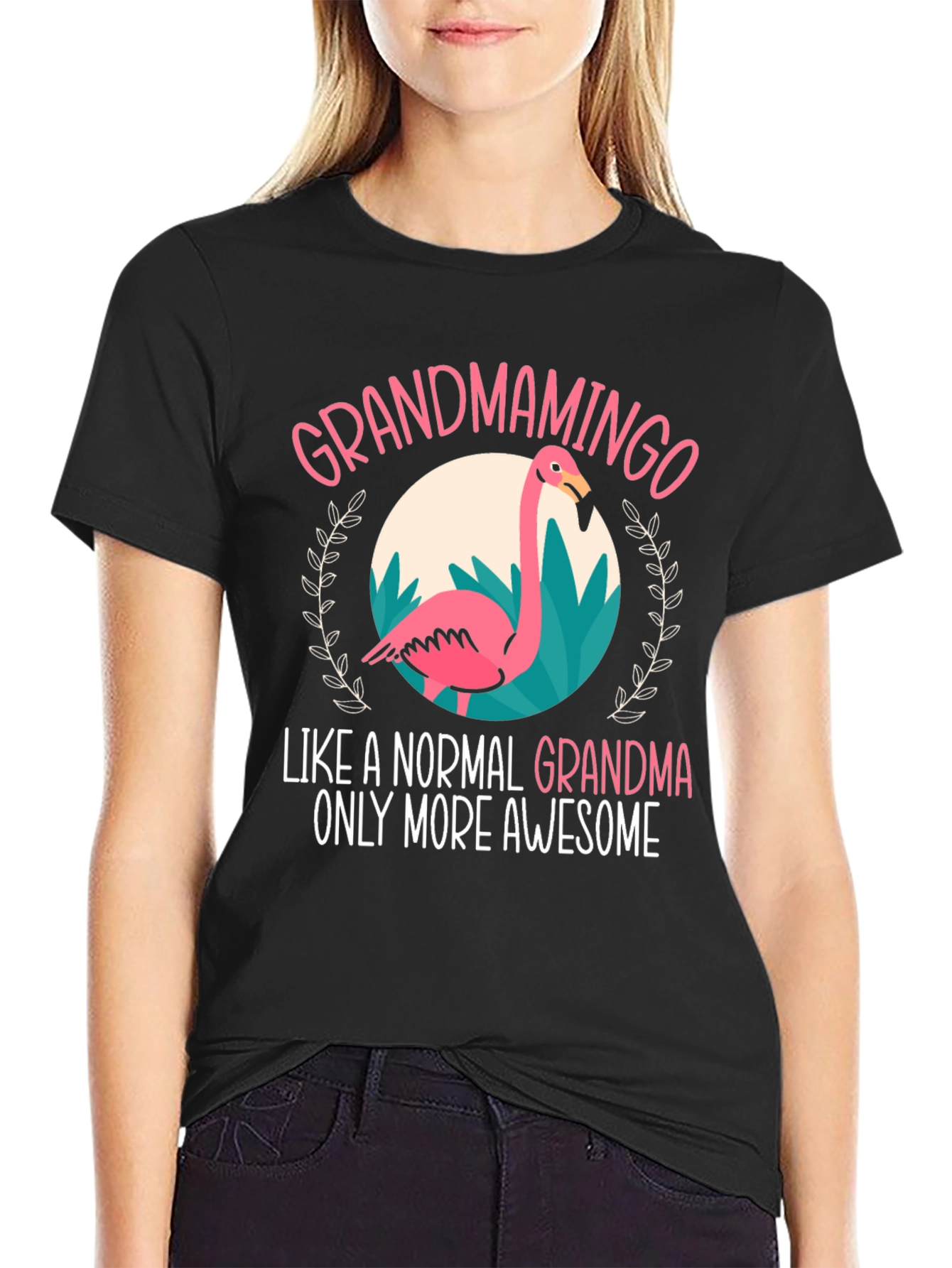 Grandmamingo T-Shirt - Awesome Grandma Flamingo Tee