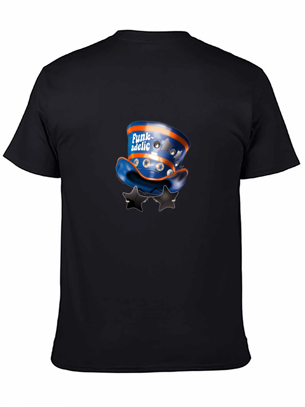 Funky Hat & Stars Black T-Shirt