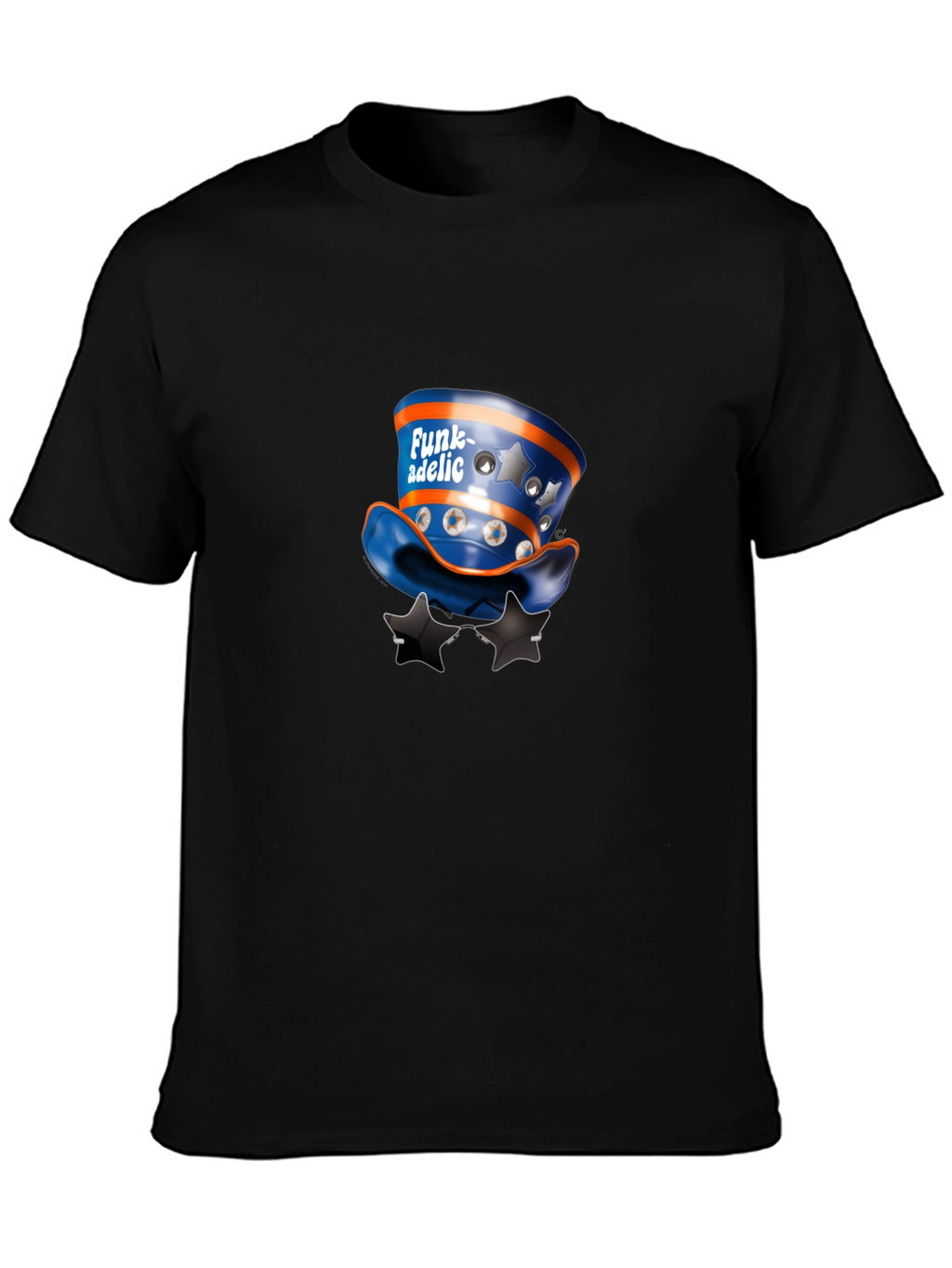 Funky Hat & Stars Black T-Shirt