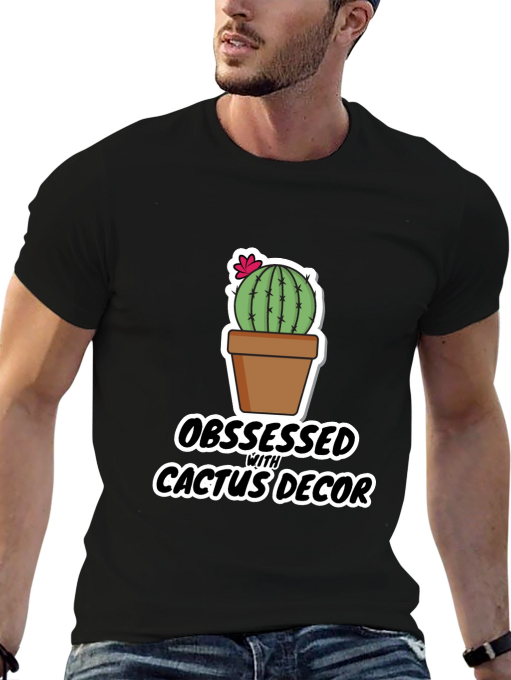 Obsessed With Cactus Decor Graphic T-Shirt