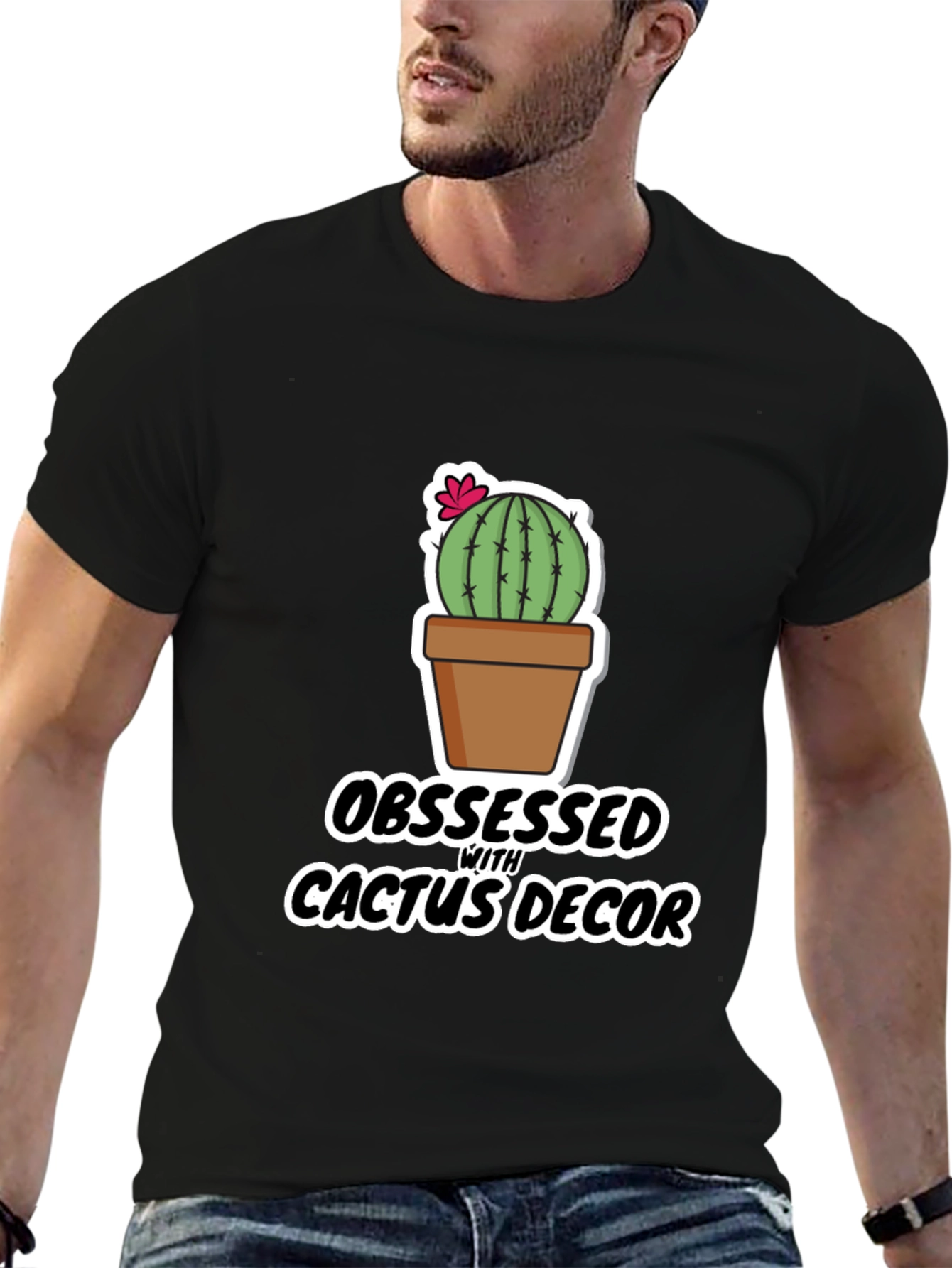 Obsessed With Cactus Decor Graphic T-Shirt