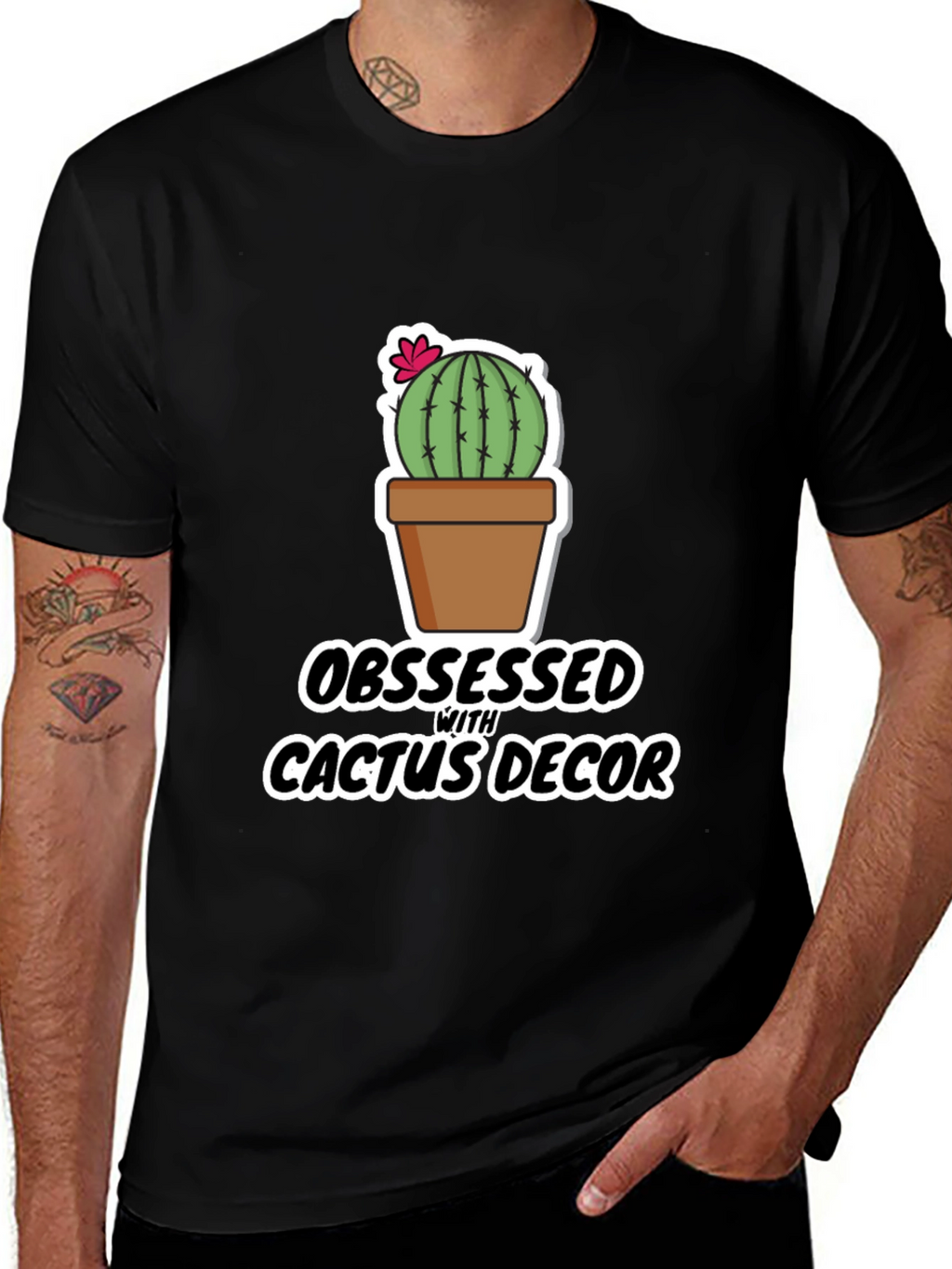 Obsessed With Cactus Decor Graphic T-Shirt