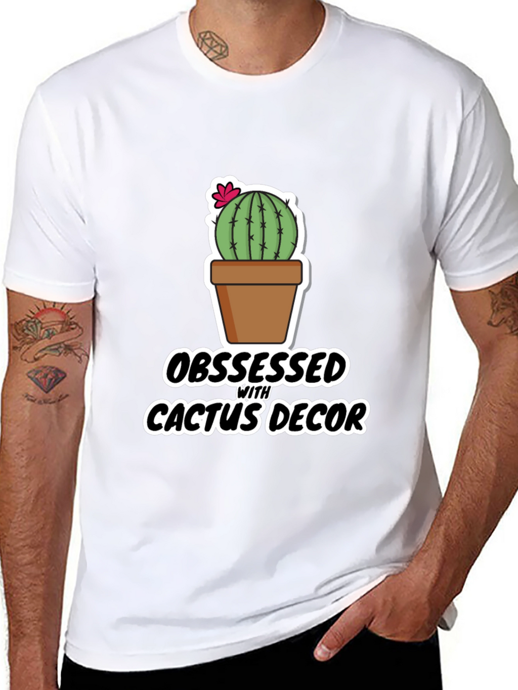 Obsessed With Cactus Decor Graphic T-Shirt