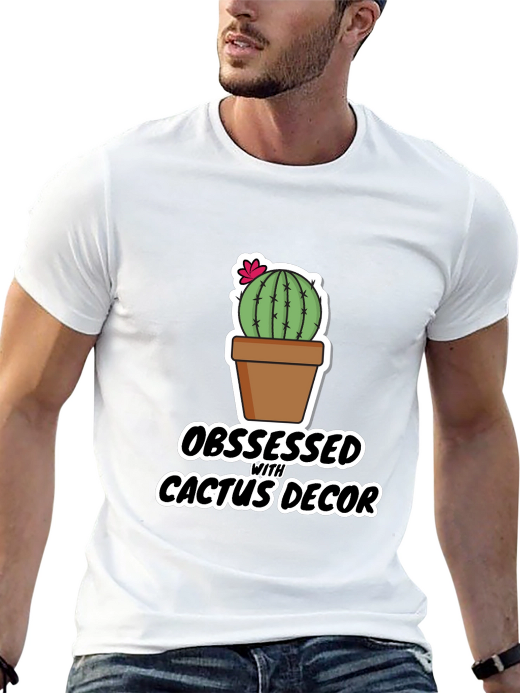 Obsessed With Cactus Decor Graphic T-Shirt