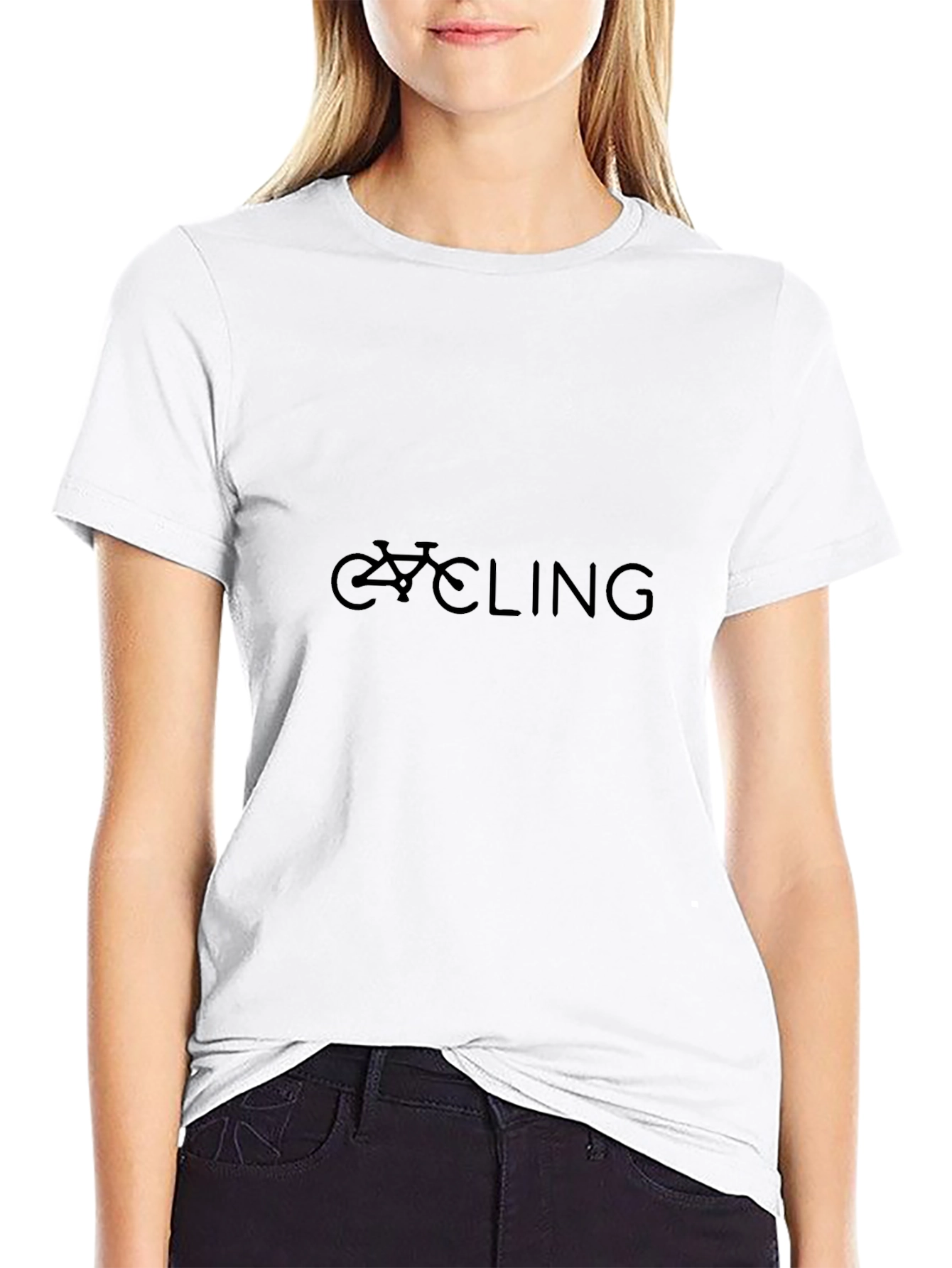 Cycling Graphic Tee - Black Cotton