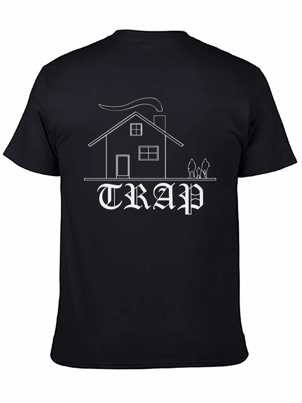 Trap House Graphic Tee - Black Cotton Blend Shirt
