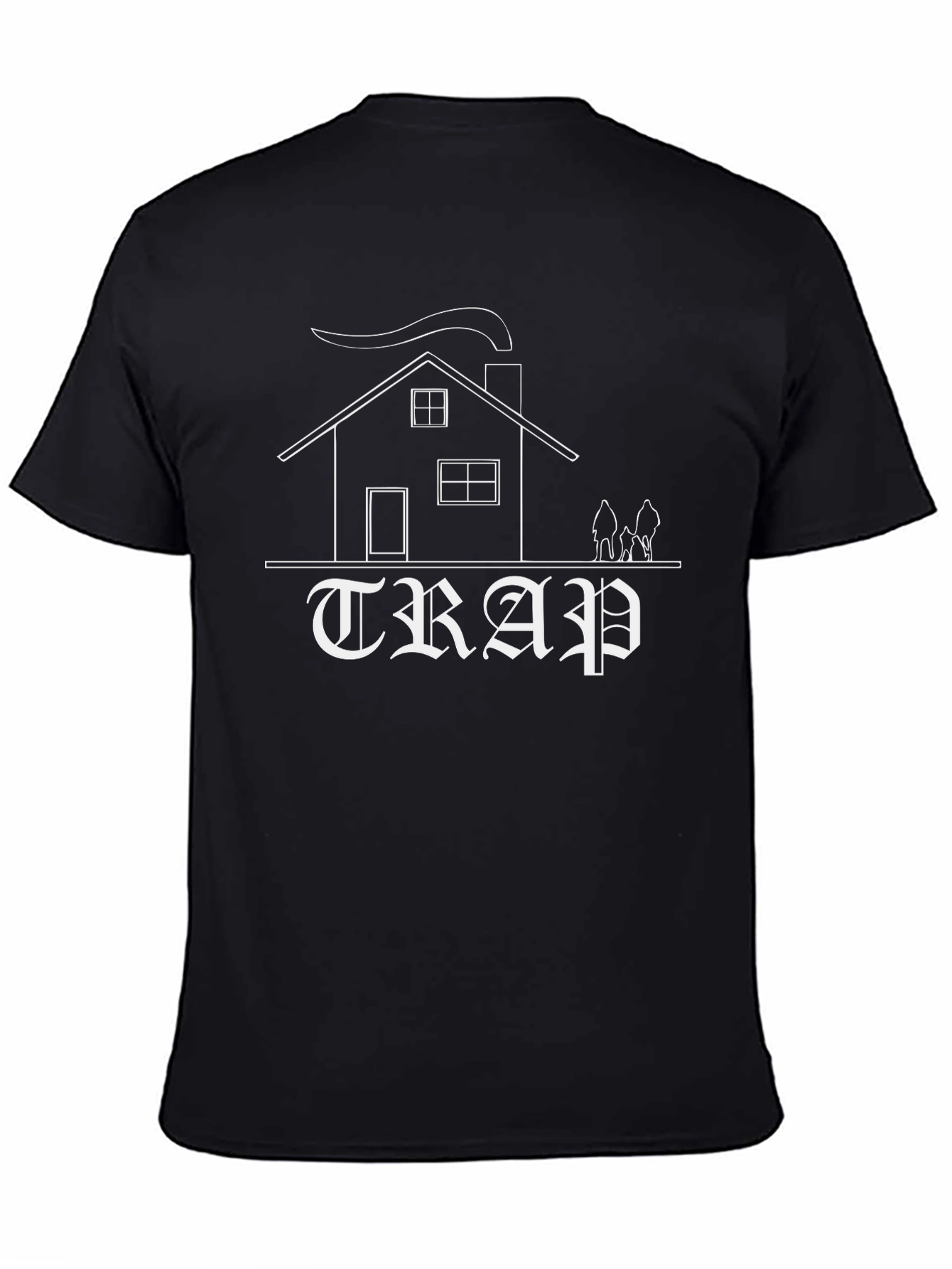 Trap House Graphic Tee - Black Cotton Blend Shirt