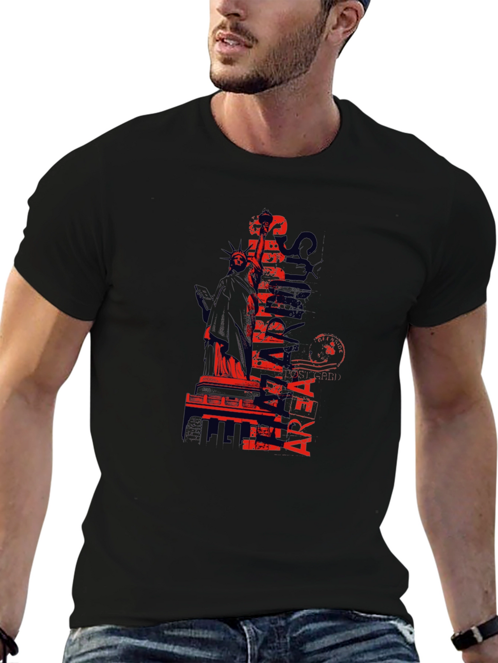 Statue of Liberty Graphic Black T-Shirt