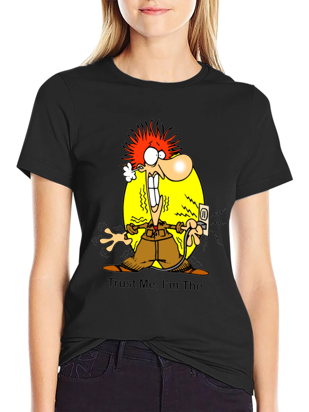 Electrocuted Cartoon Graphic T-Shirt