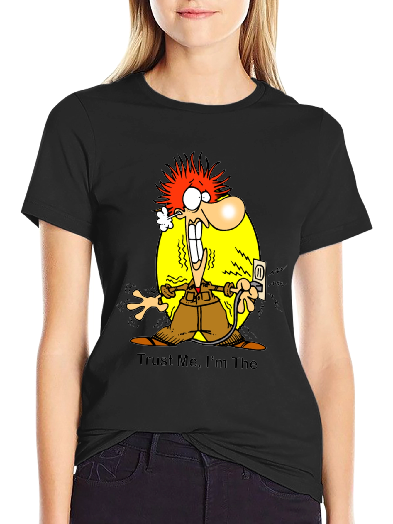 Electrocuted Cartoon Graphic T-Shirt