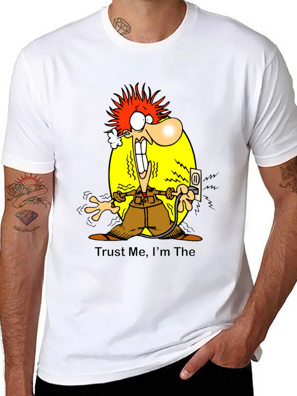 Electrocuted Cartoon Graphic T-Shirt