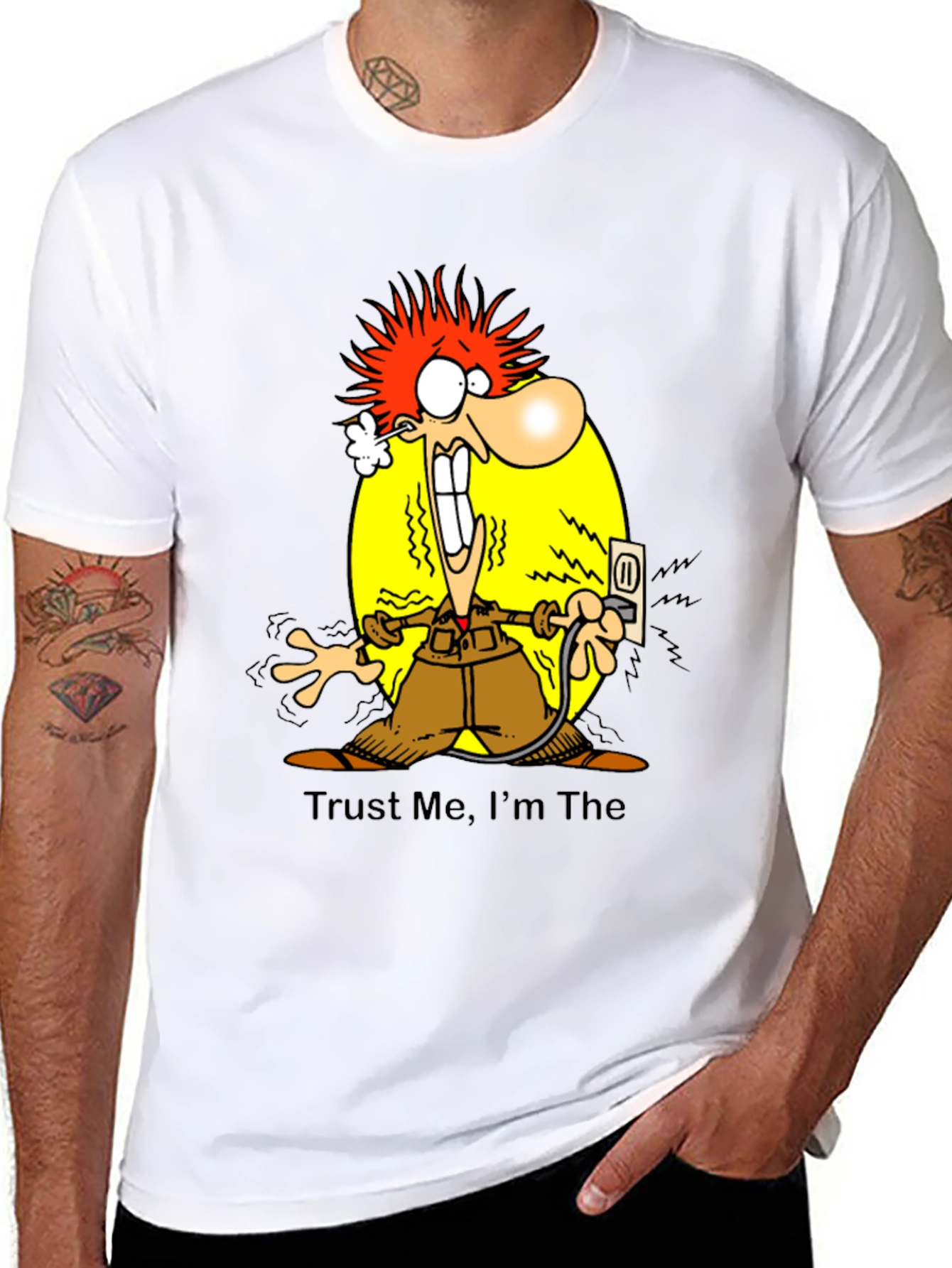 Electrocuted Cartoon Graphic T-Shirt